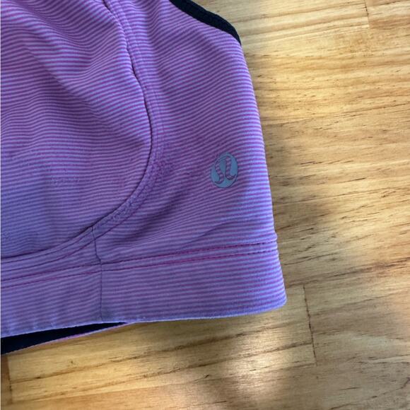 Lululemon Ta Ta Tamer II Sports Bra Wee Stripe Jewelled Magenta Size 34DD - Picture 3 of 5